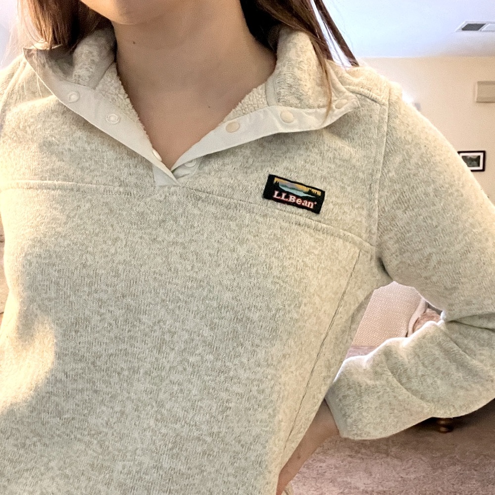 L.L. Bean Sweater Pullover Half Snap